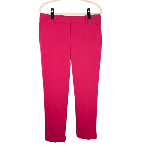 Ann Taylor Loft Women's Size 10 The Devin Slim Cuffed Ankle Pant Fuchsia Pink - Picture 1 of 10